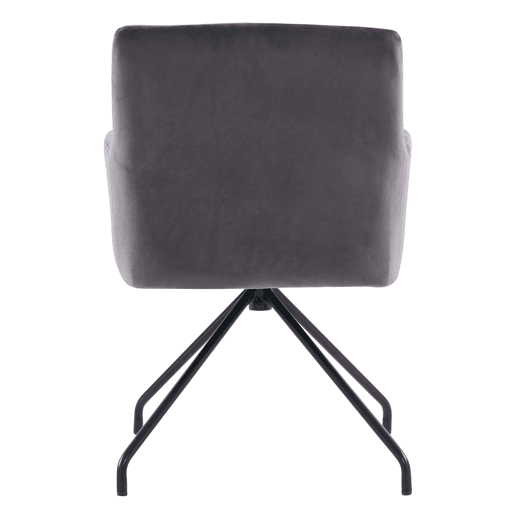 Conjunto de 2 cadeiras de jantar - Cadeira de sala moderna com apoio lombar, 4 pernas metálicas, design em losangos - Cinza