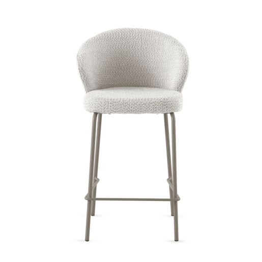 Pacote de 2 bancos estofados em chenille branco