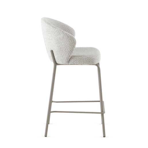 Pacote de 2 bancos estofados em chenille branco