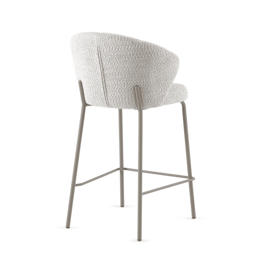 Pacote de 2 bancos estofados em chenille branco