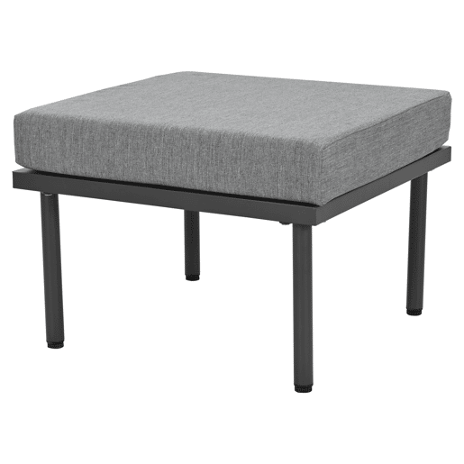 Conjunto de móveis de jardim de 6 peças - Estrutura em ferro galvanizado, sofá em corda cinzenta, mesa com tampo em vidro liso, almofadas incluídas - Cinza