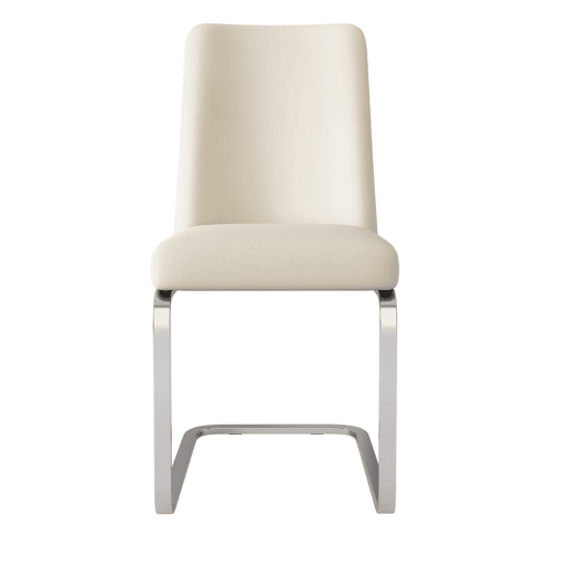 Cadeira de jantar Samt 2 unidades - Design Diamante, com pernas metálicas prateadas - Bege