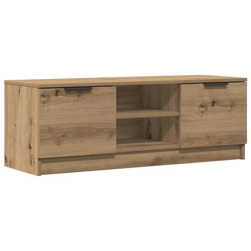mueble de tv madera contrachapada artisan roble 102x35x365 cm
