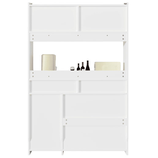 Armário de cozinha 120x40x180 cm - com prateleiras ajustáveis, 2 gavetas, iluminação LED com cores variáveis - Branco