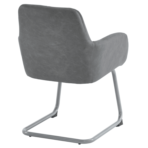Cadeira de jantar 2 unidades - Cadeira moderna, minimalista, com pernas de aço curvas - Cinza