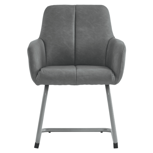 Cadeira de jantar 2 unidades - Cadeira moderna, minimalista, com pernas de aço curvas - Cinza