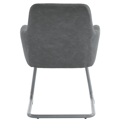 Cadeira de jantar 2 unidades - Cadeira moderna, minimalista, com pernas de aço curvas - Cinza