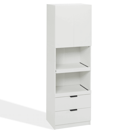 Armário de cozinha 200 cm - Armazenamento, portas, gavetas, prateleiras para micro-ondas, armário alto com proteção anti-capotamento, aparador multifuncional para sala de jantar e sala de estar - Branco Armário de cozinha 200 cm - Armazenamento, portas, gavetas, prateleiras para micro-ondas, armário alto com proteção anti-capotamento, aparador multifuncional para sala de jantar e sala de estar - Branco