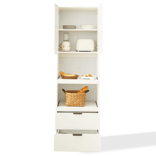 Armário de cozinha 200 cm - Armazenamento, portas, gavetas, prateleiras para micro-ondas, armário alto com proteção anti-capotamento, aparador multifuncional para sala de jantar e sala de estar - Branco Armário de cozinha 200 cm - Armazenamento, portas, gavetas, prateleiras para micro-ondas, armário alto com proteção anti-capotamento, aparador multifuncional para sala de jantar e sala de estar - Branco