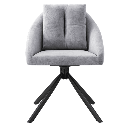 Cadeira giratória para sala de jantar - design ergonómico - Cinza
