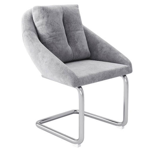 Cadeira de jantar em veludo + 2 peças - Cadeira giratória luxuosa com almofada - Cinza