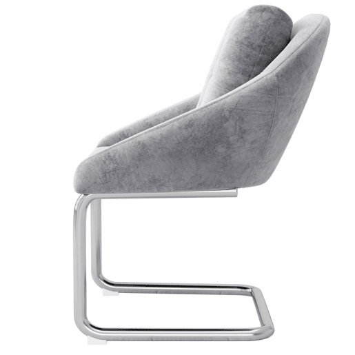Cadeira de jantar em veludo + 2 peças - Cadeira giratória luxuosa com almofada - Cinza