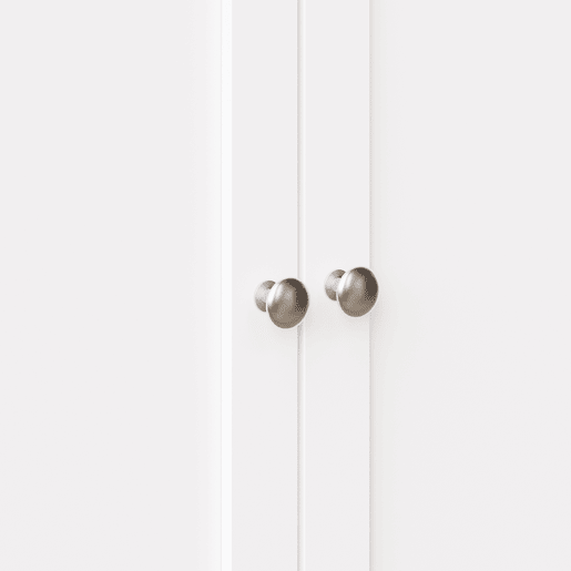 Armário de cozinha 104x40x180 cm - Com prateleiras ajustáveis, vitrina, iluminação LED - Branco