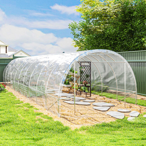 Outsunny Cobertura Transparente para Estufa 6x10 m Cobertura de Substituição de Polipropileno Resistente à Água para Horta Plantas Agricultura Jardim