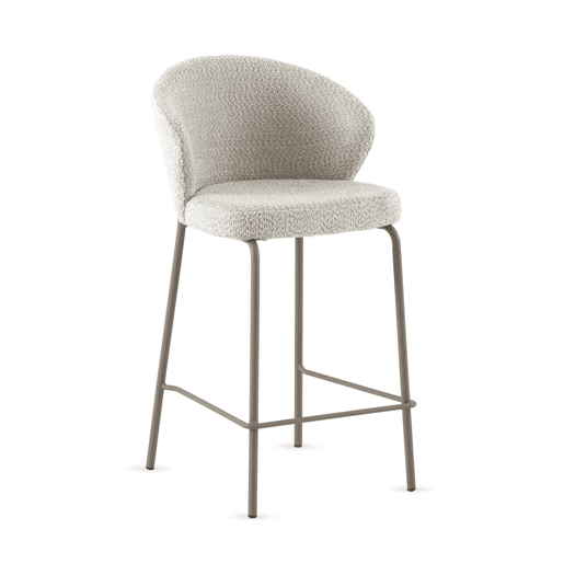 Pacote de 2 bancos estofados em chenille creme Pacote de 2 bancos estofados em chenille creme