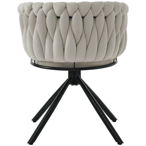 Cadeira de sala de jantar 2 unidades - Cadeira giratória de luxo para sala de estar e quarto, com quatro pernas de metal - Bege
