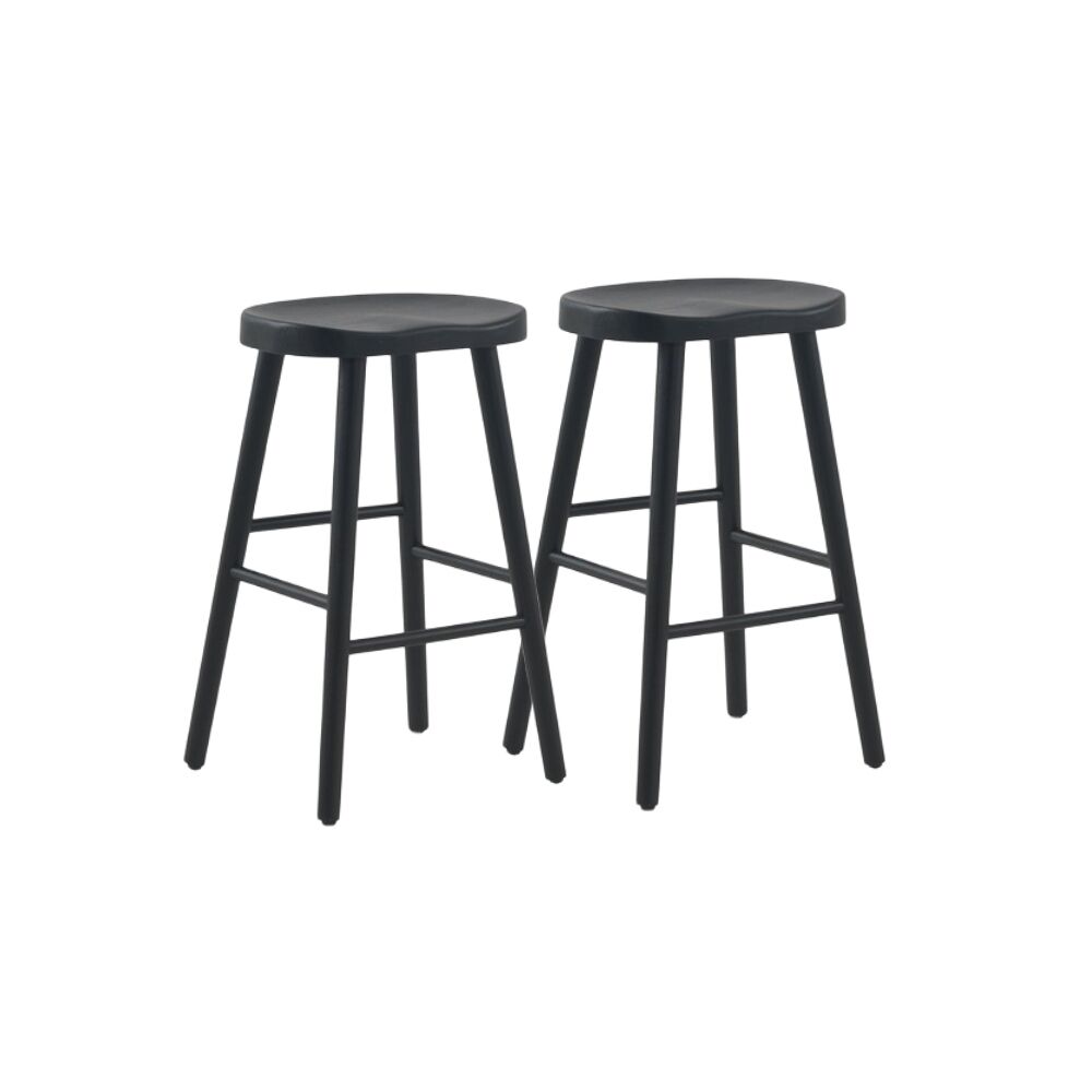Pack de 2 taburetes madera de toon color negro
