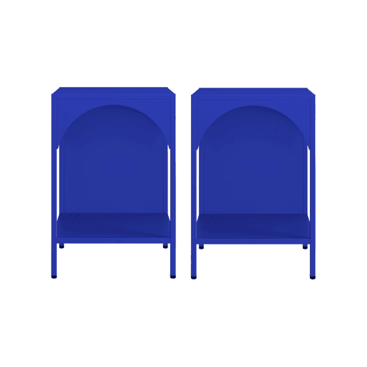 Mesa de cabeceira industrial, set de 2, Soho, Azul, 35x35x52 cm