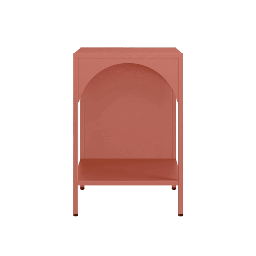 Mesa de cabeceira industrial, set de 2, Soho, Terracota, 35x35x52 cm