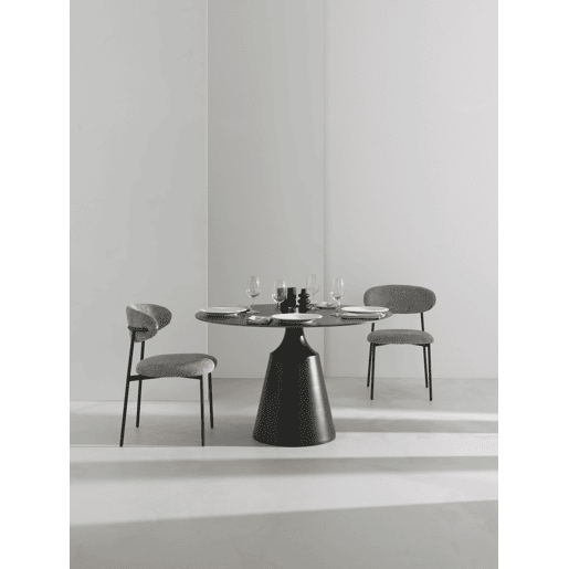 Mesa de jantar redonda 120 diam. com tampo cerâmico