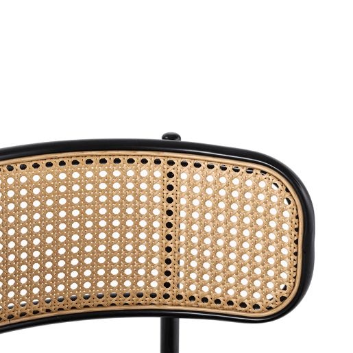 Cadeira de sala de jantar 6 unidades - moderna, simples, com quatro pernas de metal, cadeira de rattan, para sala de estar e quarto - Preto