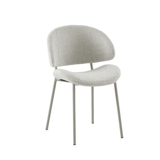 Pacote de 4 cadeiras estofadas em chenille creme Pacote de 4 cadeiras estofadas em chenille creme