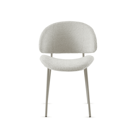 Pacote de 4 cadeiras estofadas em chenille creme Pacote de 4 cadeiras estofadas em chenille creme