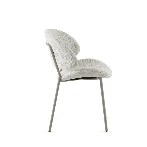 Pacote de 4 cadeiras estofadas em chenille creme Pacote de 4 cadeiras estofadas em chenille creme