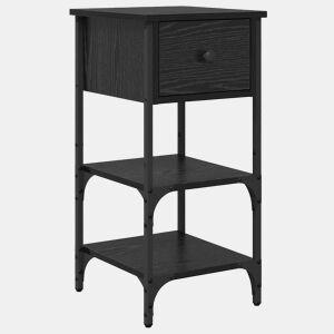 Mesa De Cabeceira - Mesinha De Cabeceira - Mesinha De Cabeceira com gaveta Carvalho preto 34 x 36 x 70 cm