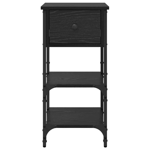 Mesa De Cabeceira - Mesinha De Cabeceira - Mesinha De Cabeceira com gaveta Carvalho preto 34 x 36 x 70 cm