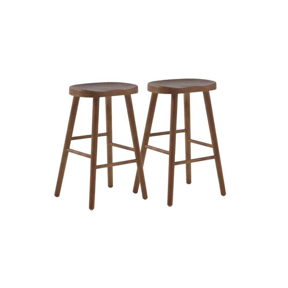 Pack de 2 taburetes madera de toon color nogal