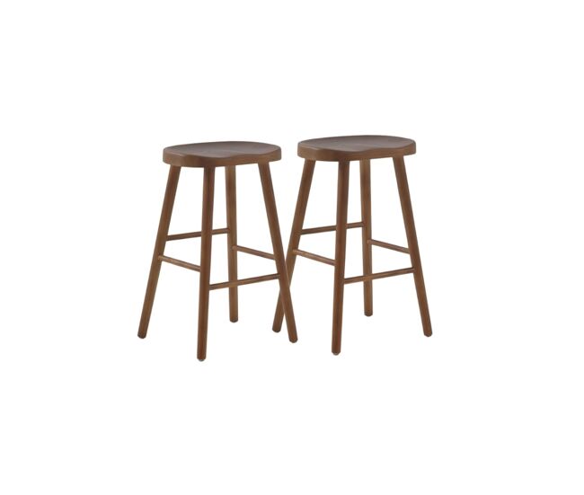 Pack de 2 taburetes madera de toon color nogal