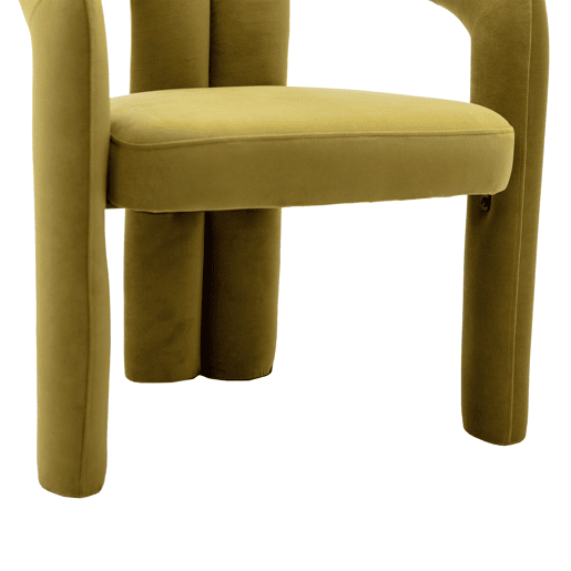 Cadeiras de jantar de 2 peças - design moderno, estofadas - verde azeitona