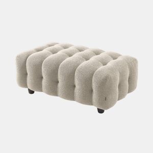 Puff para sofá textura boucle de 3 lugares, Leon boucle, Beige, 115x70x48 cm