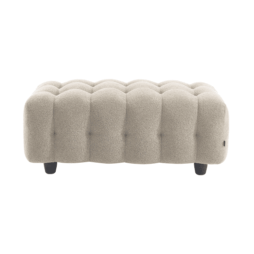 Puff para sofá textura boucle de 3 lugares, Leon boucle, Beige, 115x70x48 cm