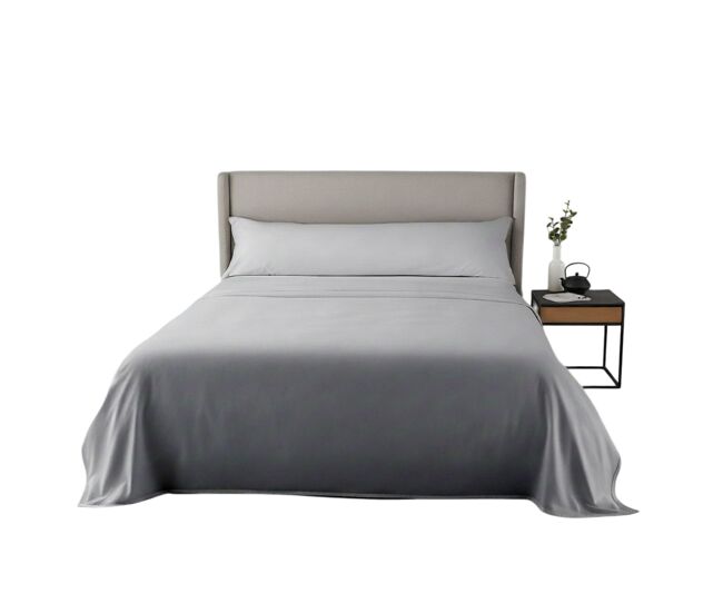Juego de sábanas microfibra extrasuave gris 180cm fusion home