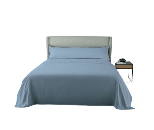 Juego de sábanas microfibra extrasuave azul 135cm fusion home