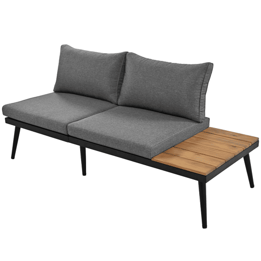 Conjunto de jardim de 6 peças - sala de jantar para terraço, varanda, jardim, interior e exterior, estrutura em ferro galvanizado - Cinza Antigo