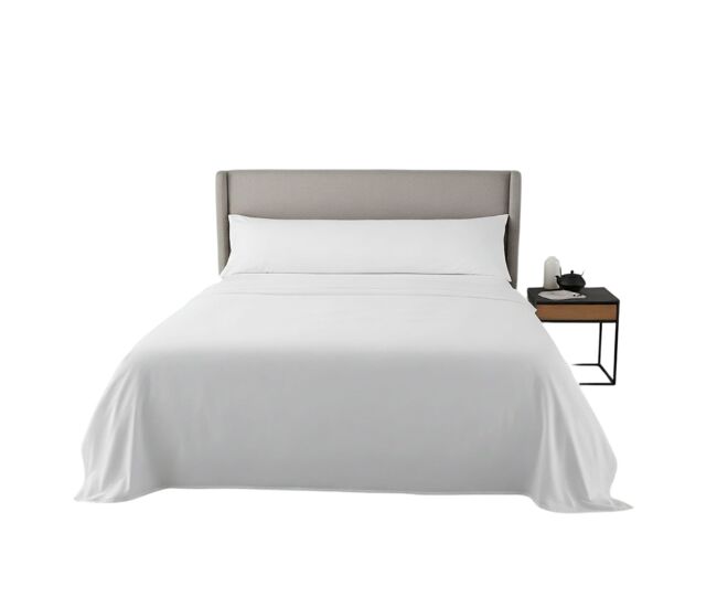 Juego de sábanas microfibra extrasuave blanco 135cm fusion home