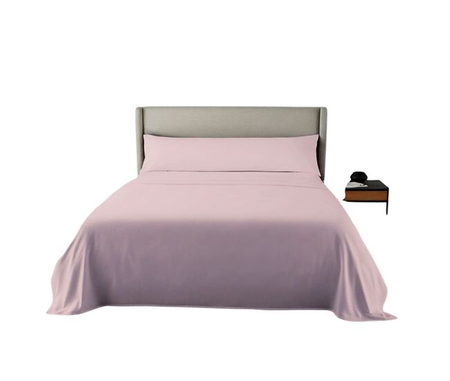 Juego de sábanas microfibra extrasuave rosa 90cm fusion home