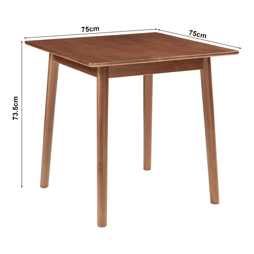 Mesa de jantar Klijori para 2 pessoas madeira 75x75x74 cm nogueira en.casa