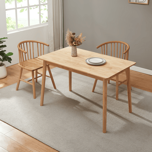 Mesa de jantar Klijori para 6 pessoas madeira 140x70x74 cm Natural en.casa
