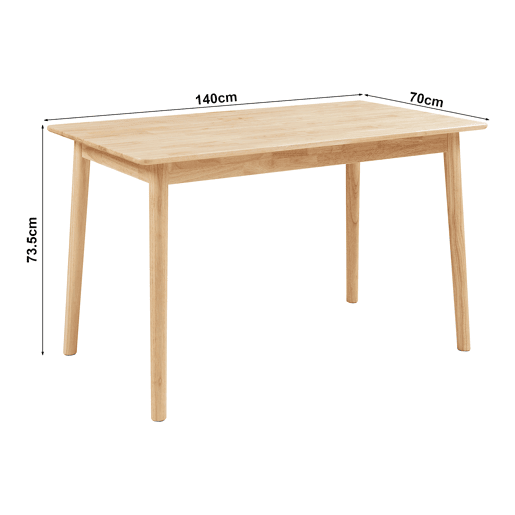 Mesa de jantar Klijori para 6 pessoas madeira 140x70x74 cm Natural en.casa
