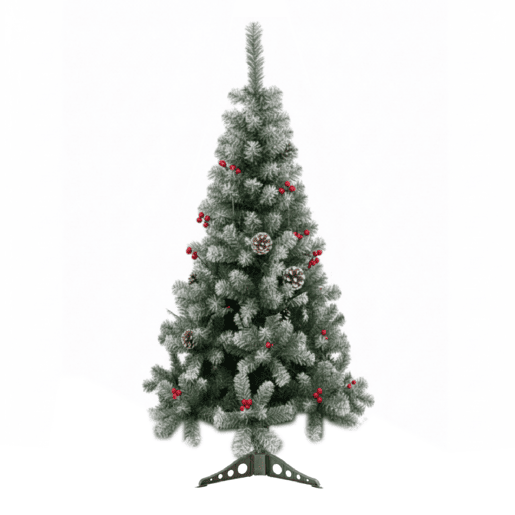 Árvore de Natal com neve de 120 cm com enfeite de pinha, frutas vermelhas e neve Árvore de Natal com neve de 120 cm com enfeite de pinha, frutas vermelhas e neve