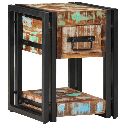 Mesa De Cabeceira - Mesinha De Cabeceira 30 x 30 x 40 cm Madeira recuperada maciça
