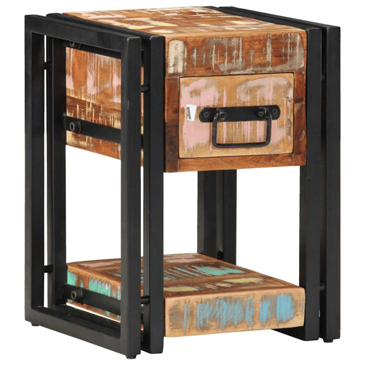 Mesa De Cabeceira - Mesinha De Cabeceira 30 x 30 x 40 cm Madeira recuperada maciça
