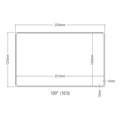Ecrã de projeção Väkhoga 100 polegadas 16:9 montado na parede 221 x 125 cm en.casa