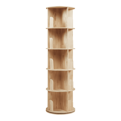 Estante giratória Chasek 5 níveis pino 157x44 cm natural en.casa