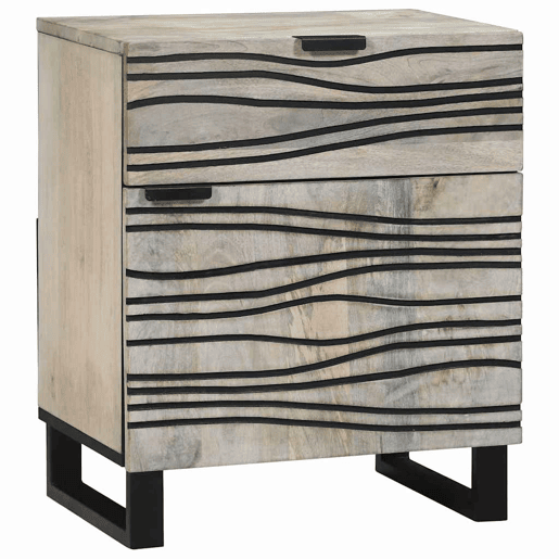 Mesa De Cabeceira - Mesinha De Cabeceira com gaveta Branco e preto 50 x 33 x 60 cm