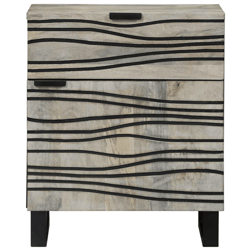 Mesa De Cabeceira - Mesinha De Cabeceira com gaveta Branco e preto 50 x 33 x 60 cm